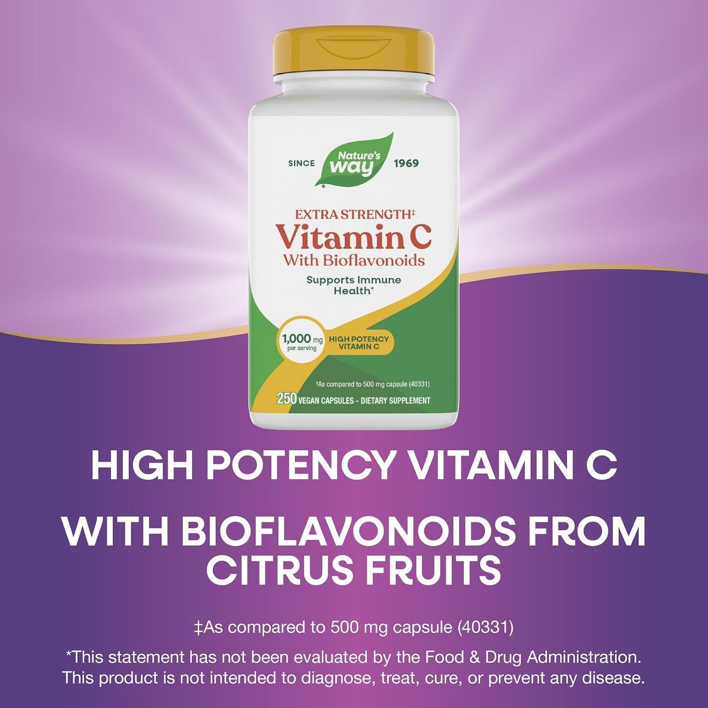 Nature's Way Extra Strength Vitamin C with Bioflavonoids, 1,000 mg, 250 Vegan Capsules - görsel 4