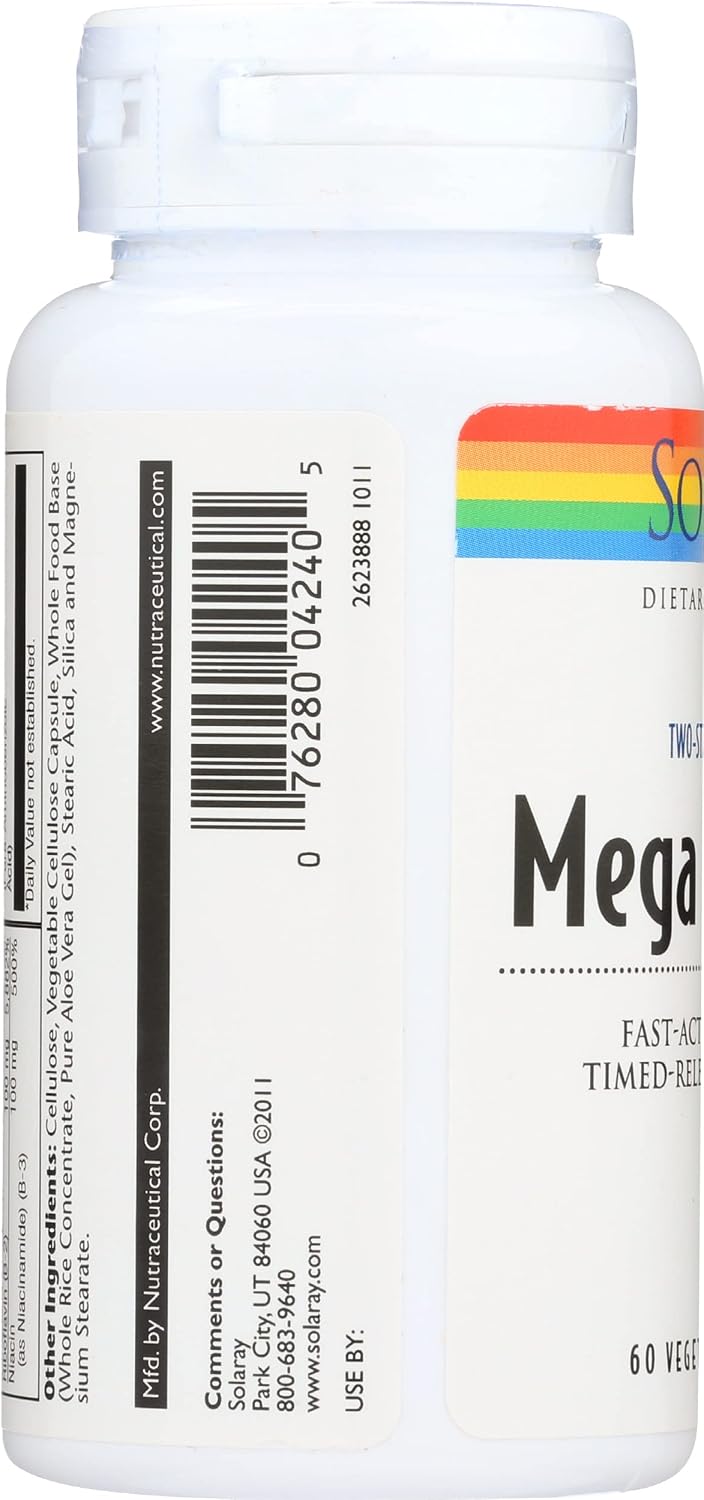 Solaray Mega B Stress Two Stage, 60 Veg Capsules - görsel 6