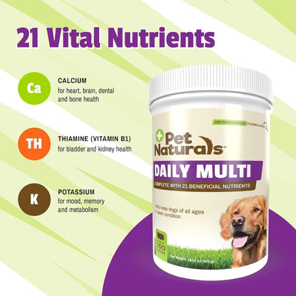 Pet Naturals Daily Multivitamin for Dogs, Vegetable Flavour, 300 Chews