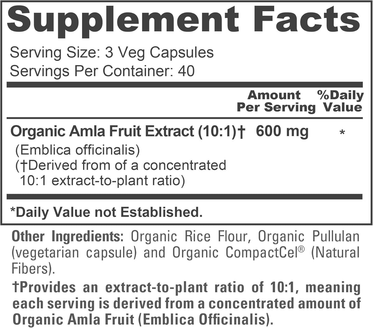 NusaPure Organic Amla Capsules 600 mg, 120 Vegetarian Capsules - görsel 4
