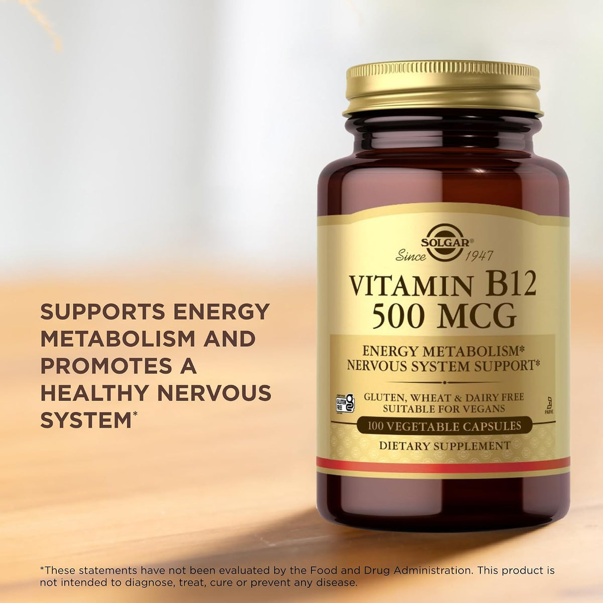 Solgar Vitamin B12 500 mcg, 100 Capsules - görsel 5