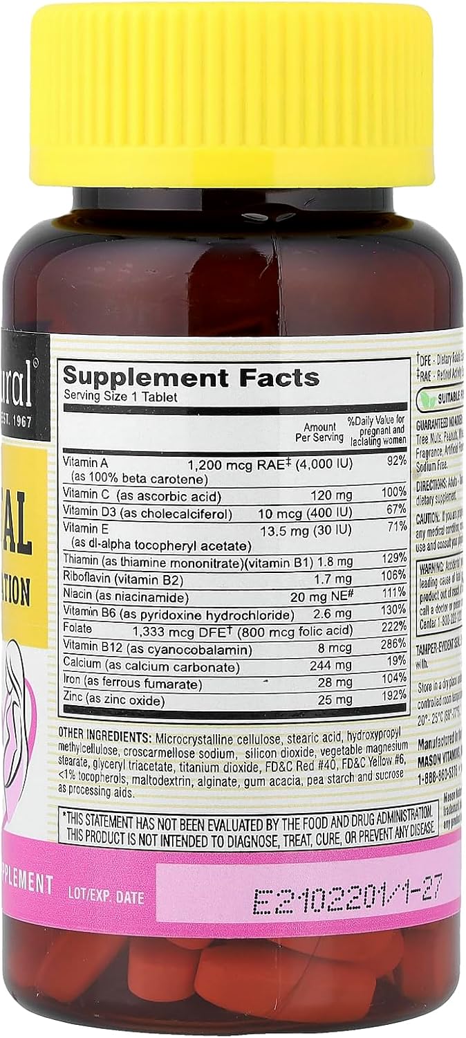MASON NATURAL Masonatal Prenatal Formulation, 100 Tablets - görsel 2