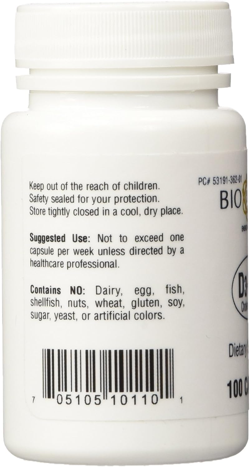 BioTech Pharmacal D3-50 (50,000 IU) – 100 Capsules - görsel 4