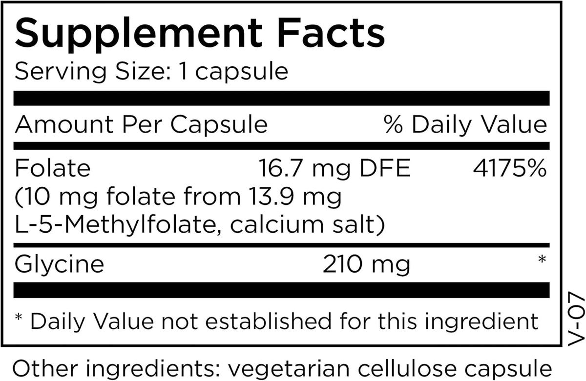 MethylPro L-Methylfolate 10 mg – L Methyl Folate Supplement for Women and Men, Methylated Vitamin B9 (5-MTHF) for Brain Health, Focus, Calm – 30 Capsules - görsel 2