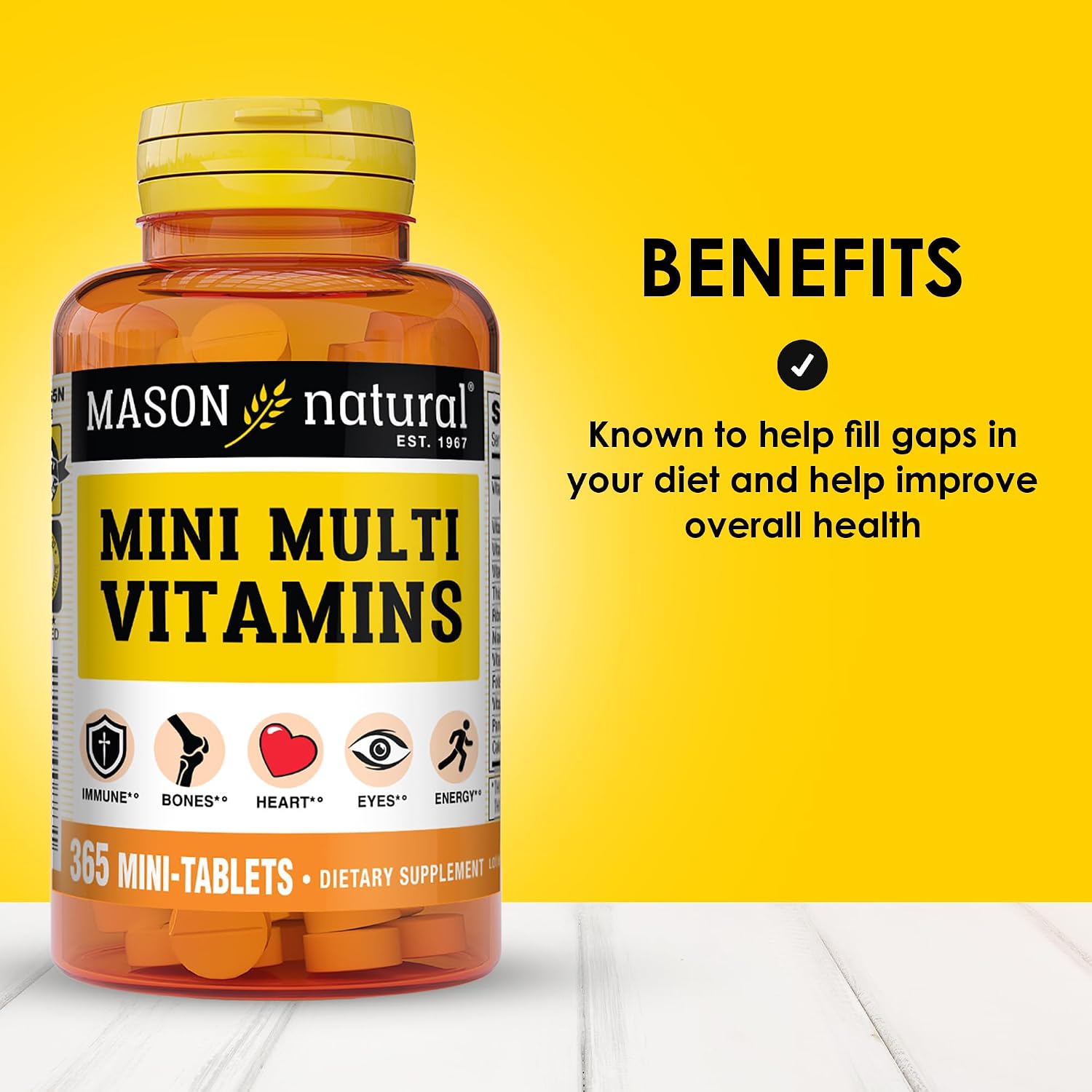 MASON NATURAL Mini Multivitamin with Iron & 12 Key Nutrients – 365-Day Supply - görsel 2