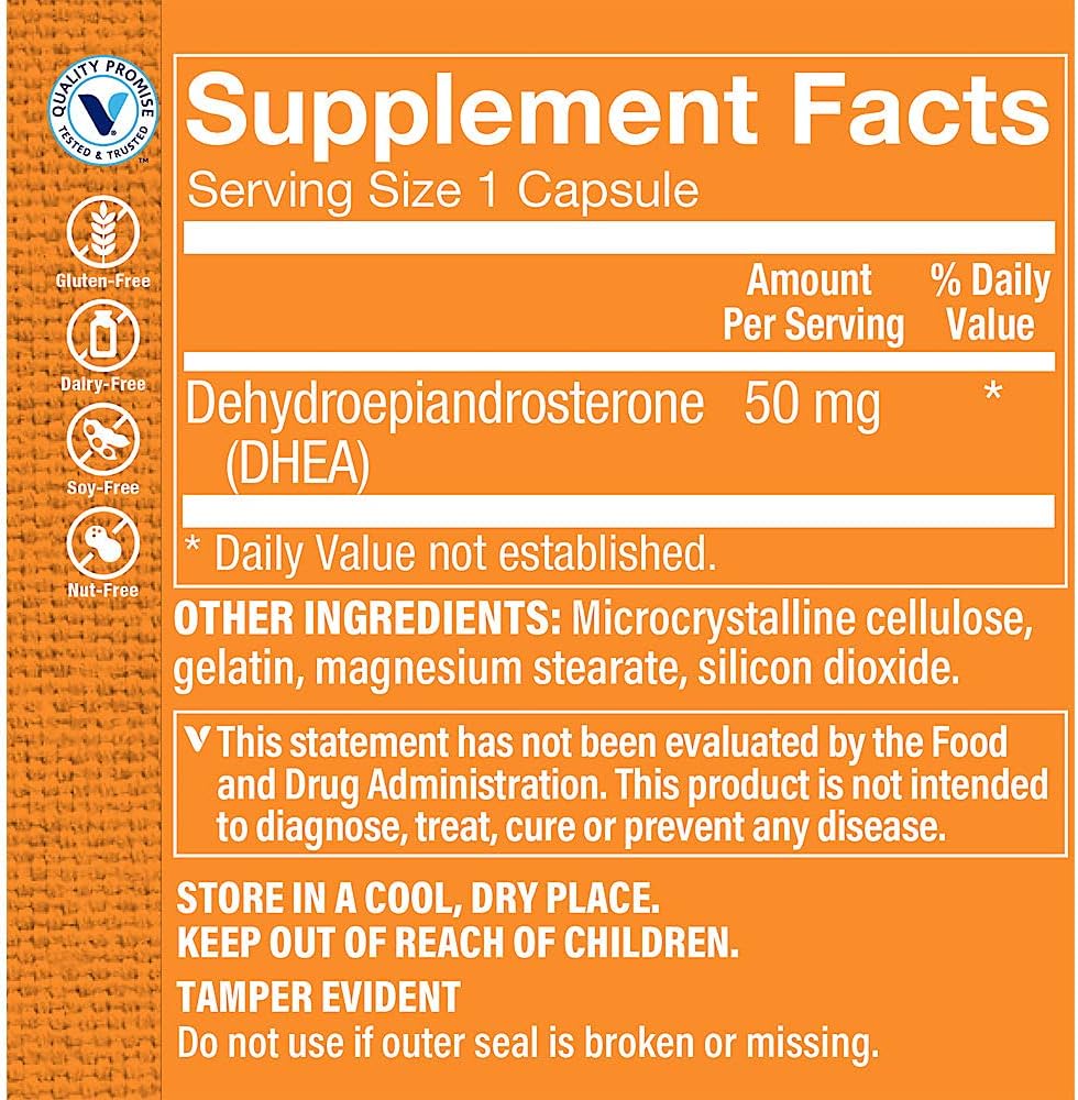 The Vitamin Shoppe DHEA 50mg, 60 Capsules - görsel 2
