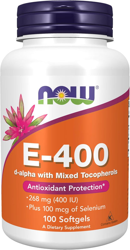 NOW Foods Vitamin E-400 IU Mixed Tocopherols Softgels - 100 Count
