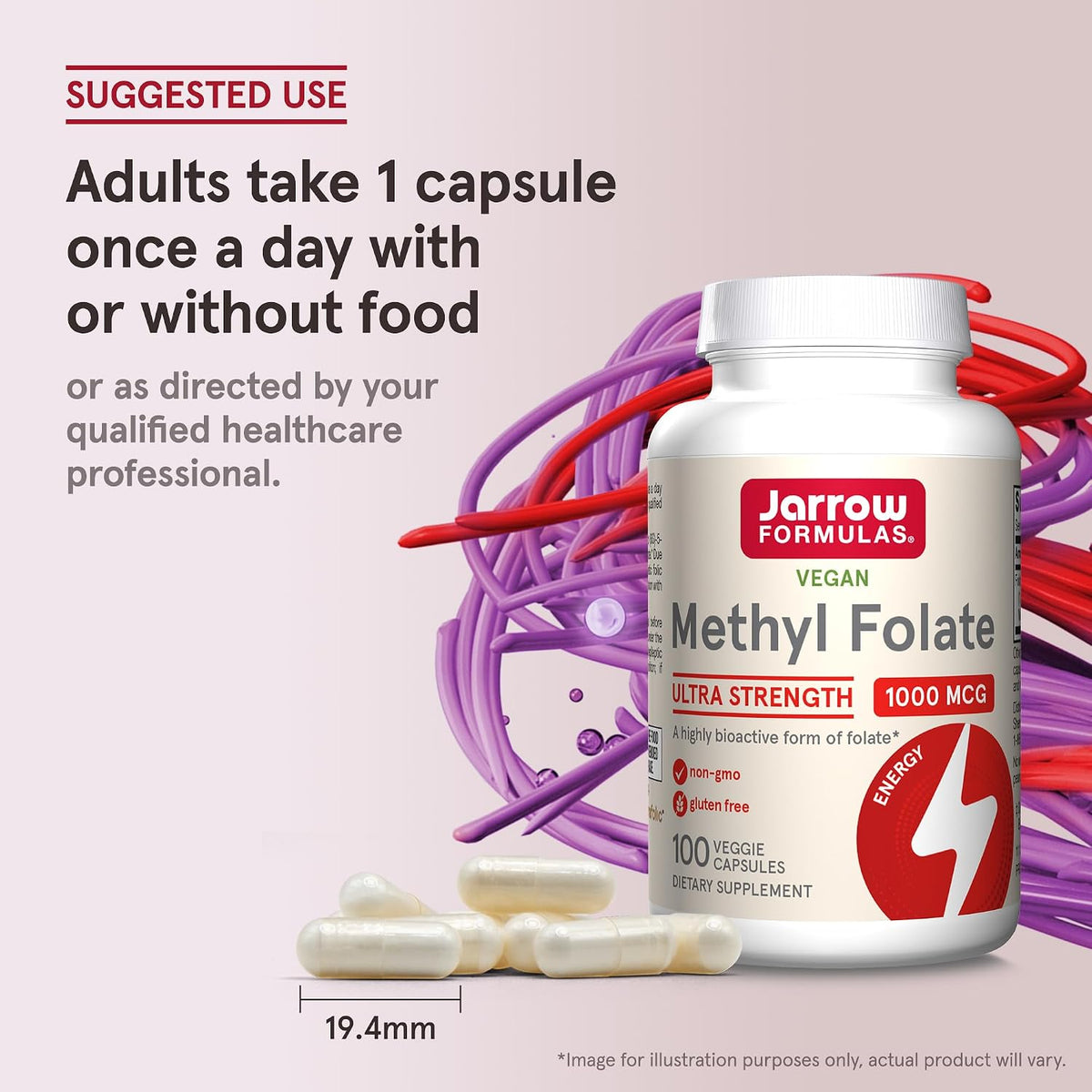 Jarrow Formulae Methyl Folate Capsules - 1000 mcg - 100 Capsules - görsel 7