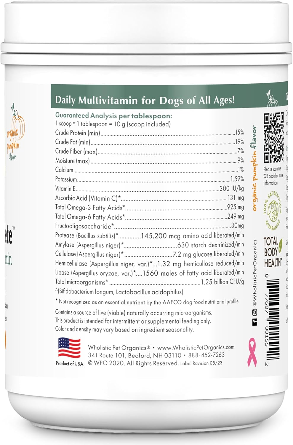 Wholistic Pet Organics Canine Complete Dog Multivitamin Powder - görsel 2