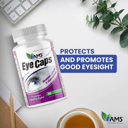 America Medic & Science EyeCaps (30 Caplets) - Vision Health Supplement with Lutein, Zinc, and Vitamins A, C, E, B2