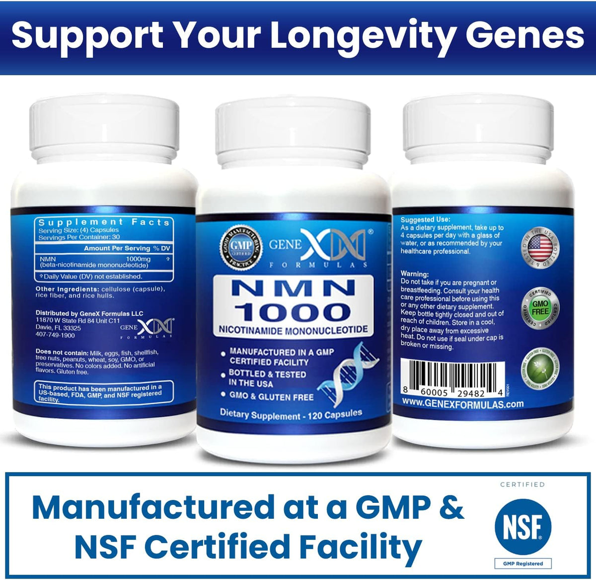 Genex Formulae NMN 1000mg Supplement - 99% Pure Shelf Stabilised - 120 Capsules - görsel 7