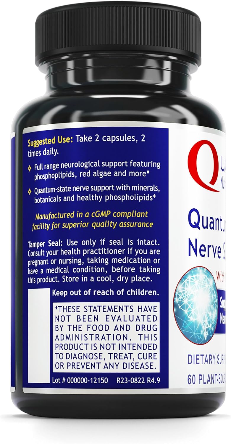 Quantum Nutrition Labs Nerve Support - Nerve & Brain Health Supplement with Rhodiola Rosea - 60 Vegetarian Capsules - görsel 3