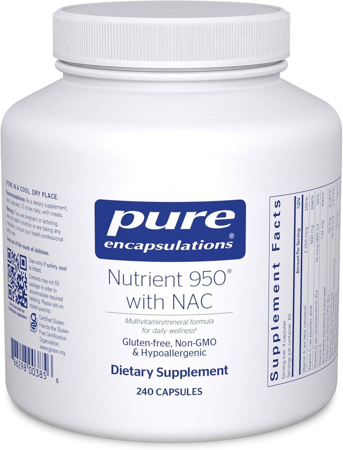 Pure Encapsulations Nutrient 950 with NAC - 240 Capsules - görsel 1