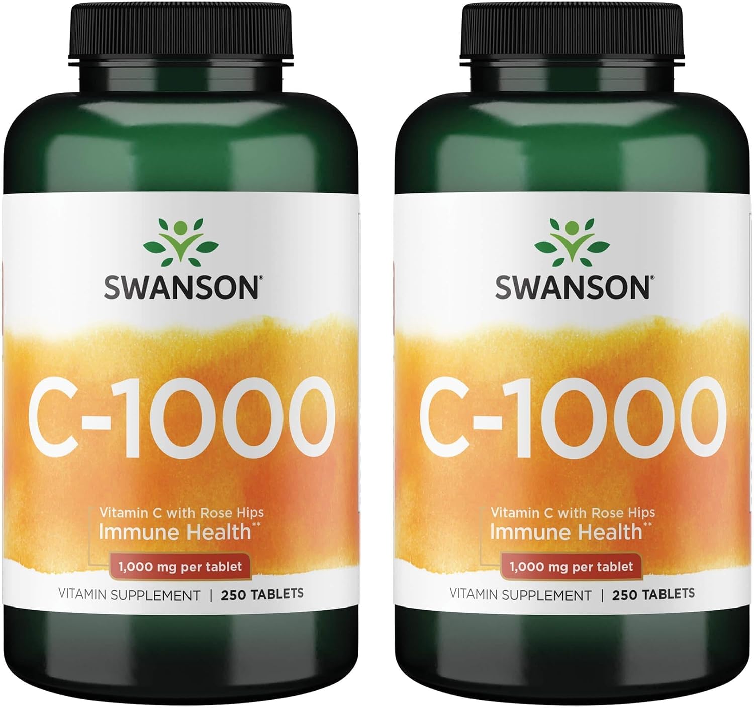 Swanson Vitamin C with Rose Hips - 1000 mg, 250 Tablets (2 Pack) - görsel 1