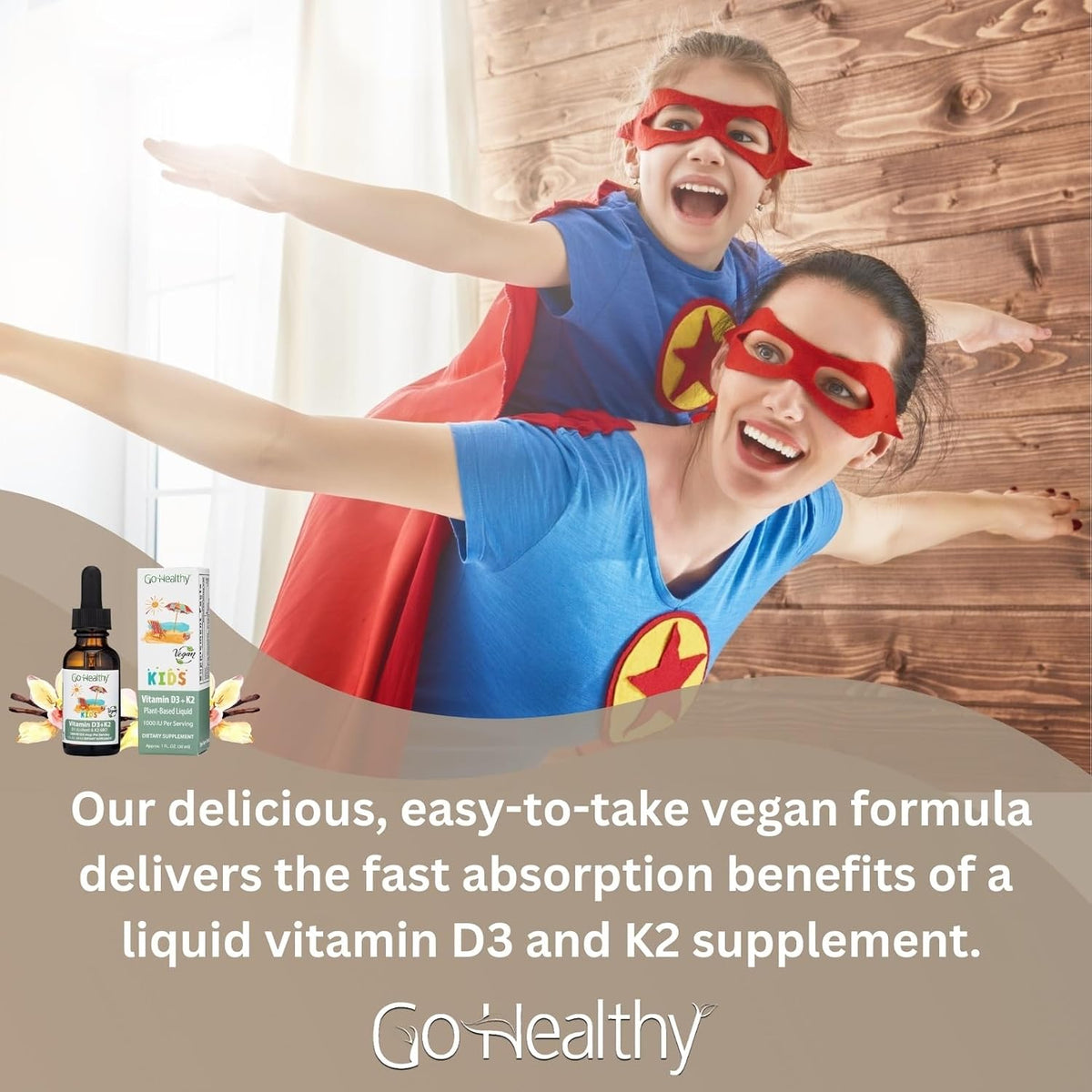 Go Healthy Kids D3 K2 (MK-7) Liquid Drops - Sugar-Free, Vanilla Flavour, 30 Servings - görsel 9