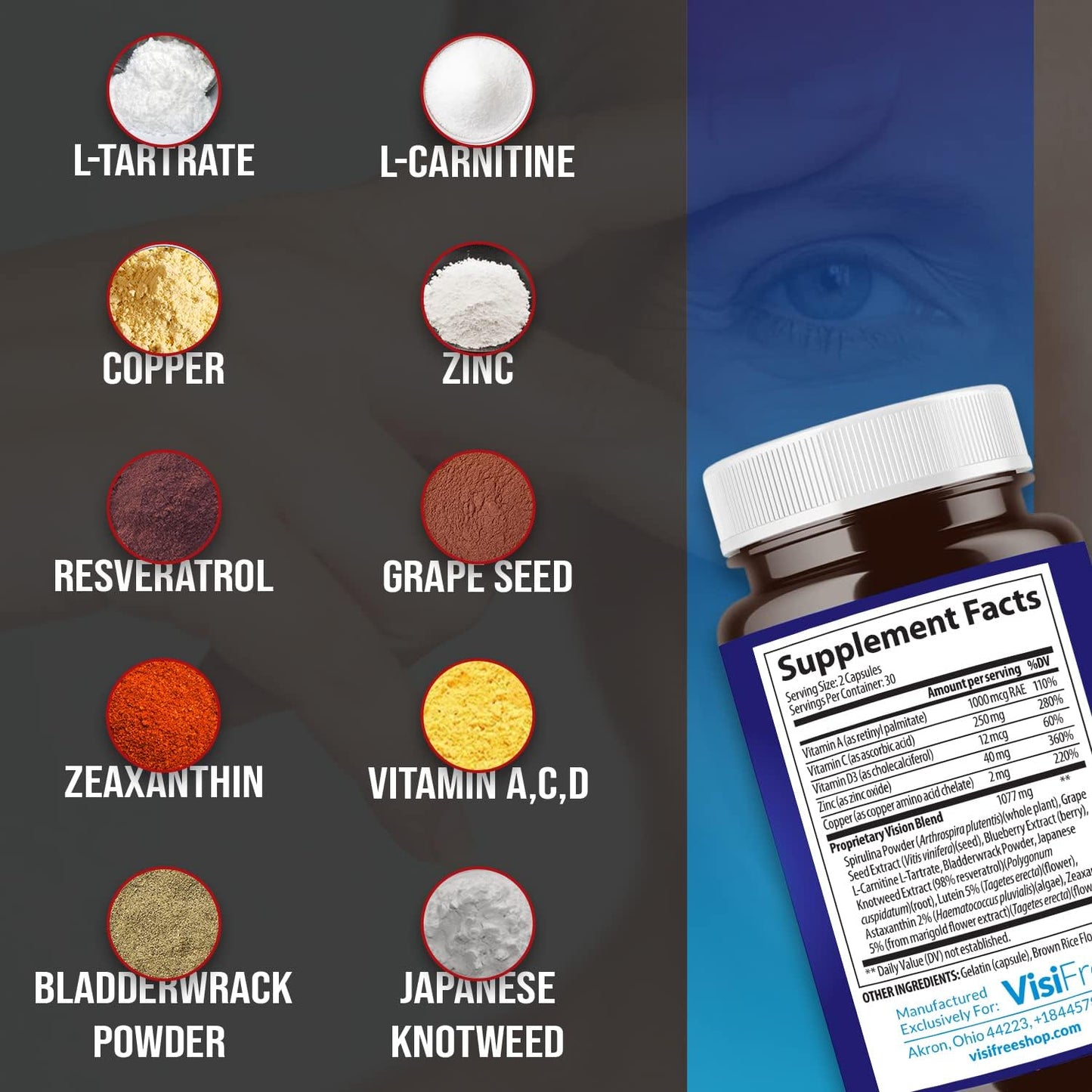 VisiFree Eye Supplements for Adults – Vision Support with Lutein & Zeaxanthin (6-Pack) - görsel 5