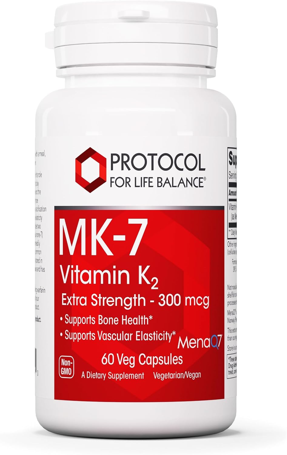 PROTOCOL FOR LIFE BALANCE MK-7 Vitamin K2 300mcg – Extra Strength – 60 Veg Capsules - görsel 1