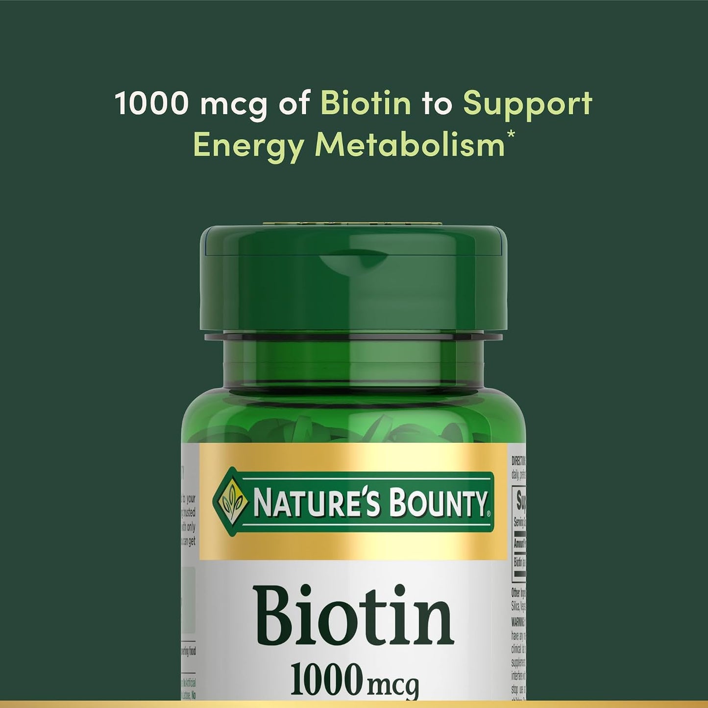 Nature's Bounty Biotin 1000 mcg, 100 Tablets - görsel 3