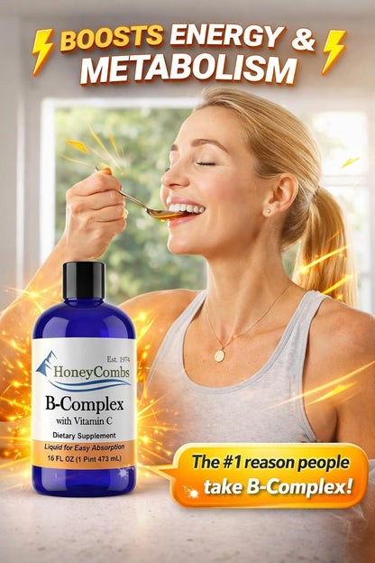 Liquid B-Complex with Vitamin C - 473 ml | Fast-Absorbing Methylated B Vitamins