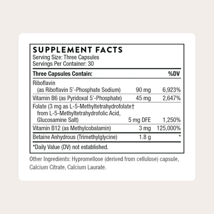 THORNE Methyl-Guard Plus - Active Folate with B2, B6, B12 - Methylation Support - 30 Servings