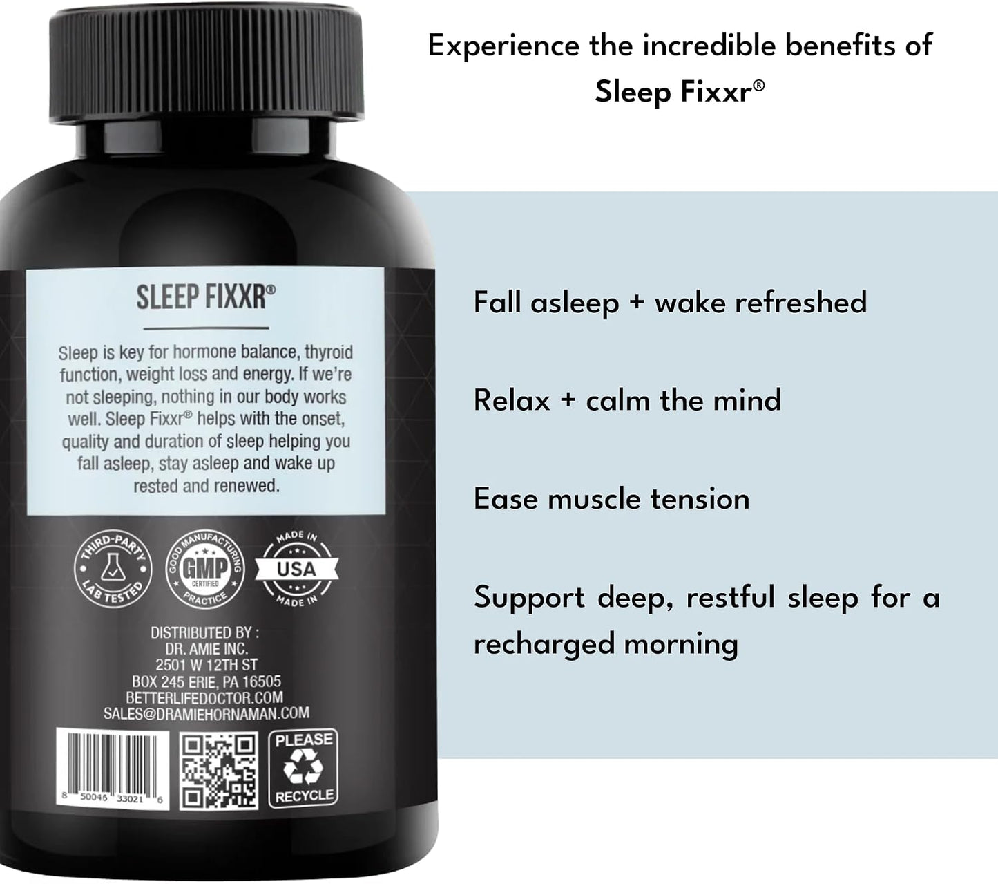 Sleep Support by Dr. Amie | with Melatonin, Inositol, and Magnesium | 30 Day Supply, 60 Capsules - görsel 4