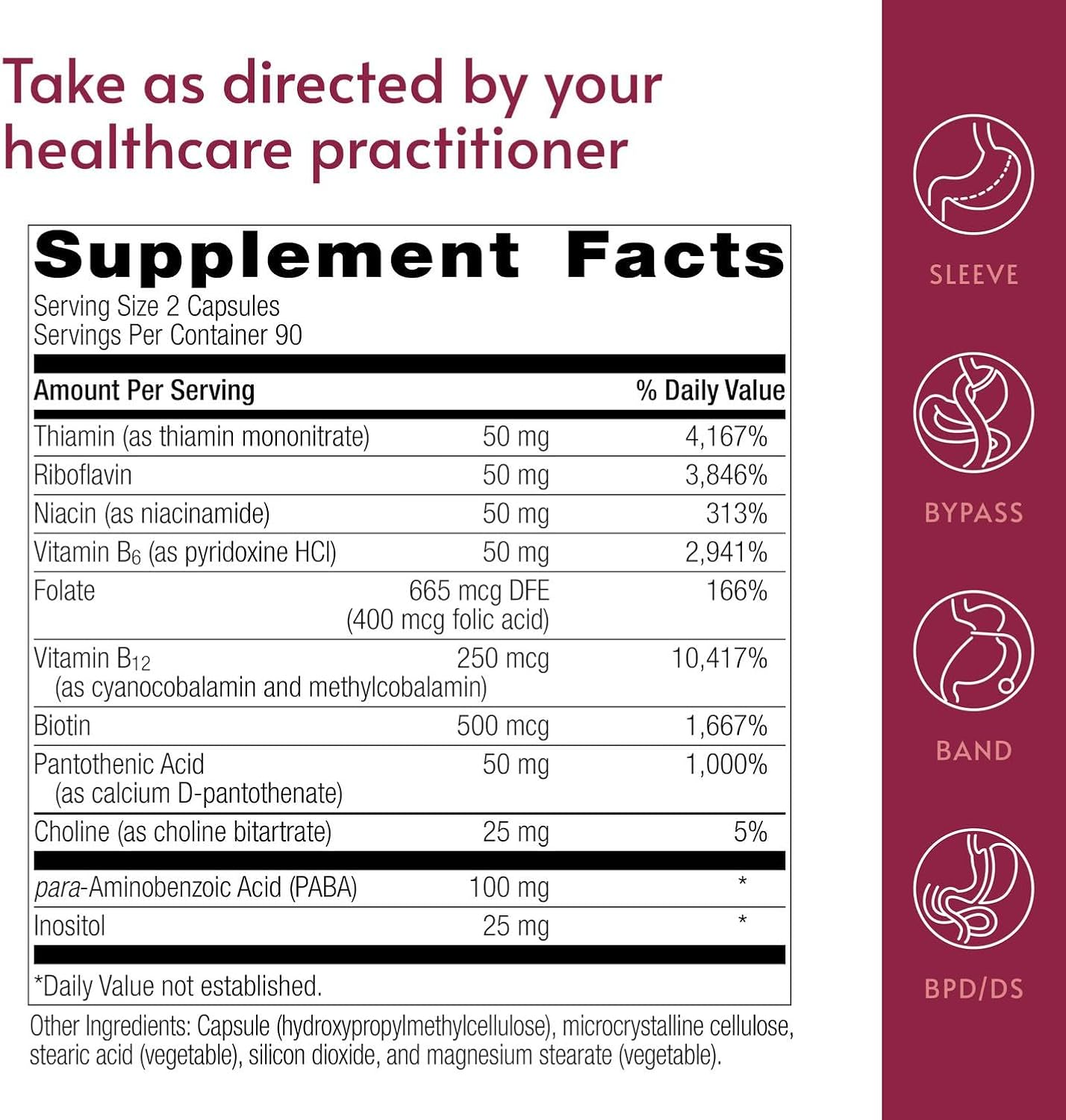 Bariatric Advantage Vitamin B50 Complex - High-Strength B-Complex for Energy and Brain Function - 180 Mini Capsules - görsel 4