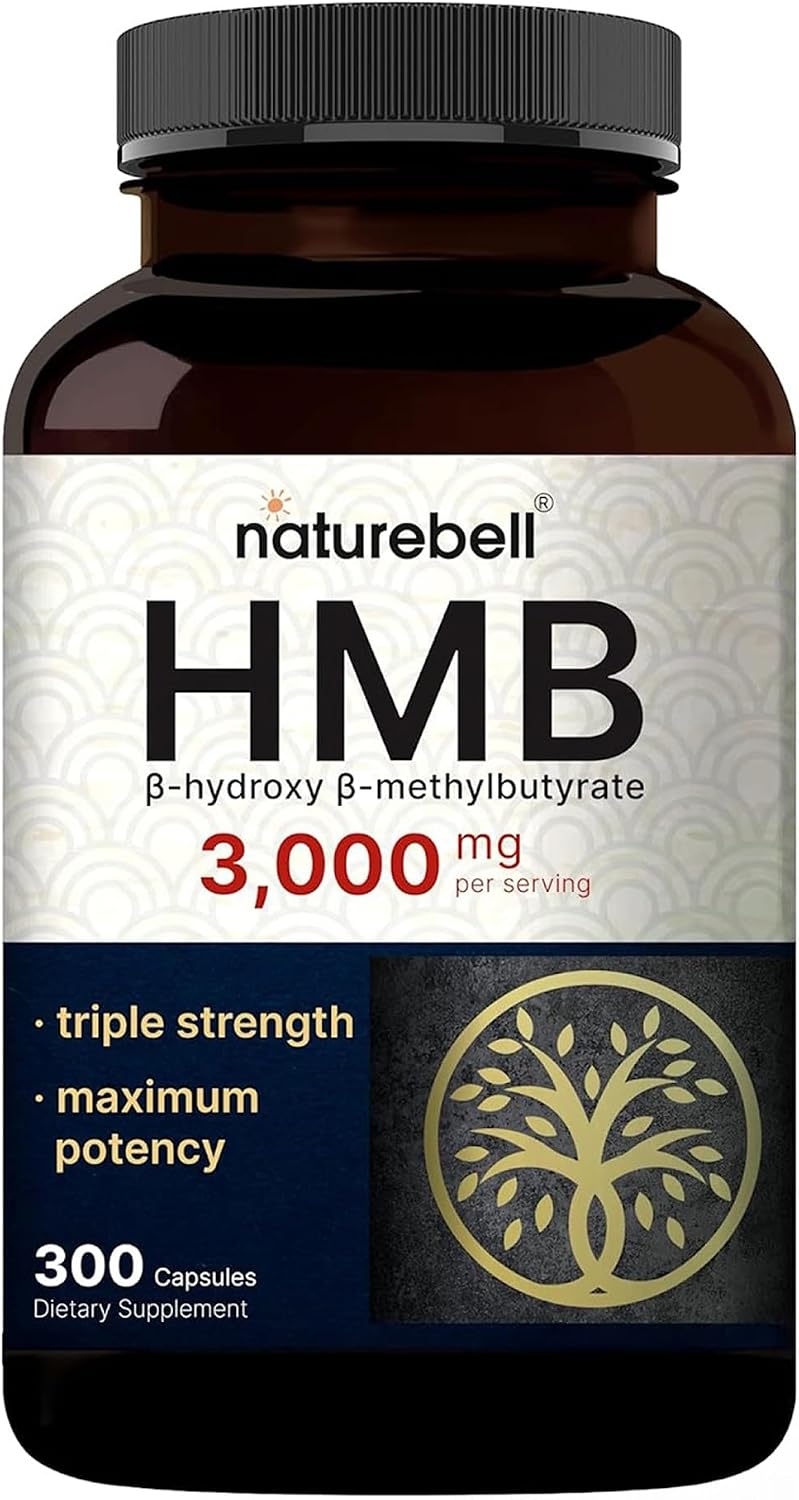 NatureBell HMB 3,000 mg - 300 Capsules - Triple Strength Food Supplement for Lean Muscle Mass Support - görsel 1