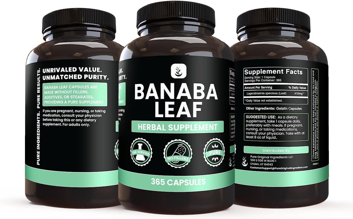 PURE ORIGINAL INGREDIENTS Banaba Leaf Extract (365 Capsules) – No Fillers, Lab-Tested - görsel 4