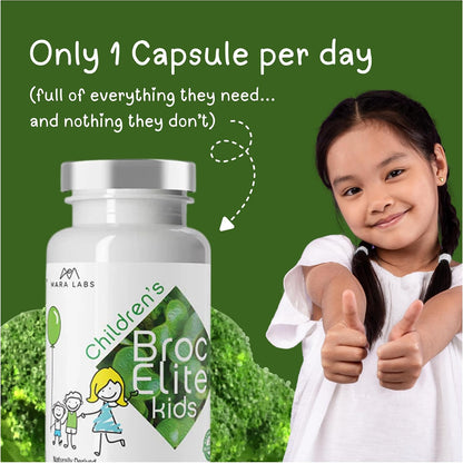 BrocElite Kids - Broccoli Supplement with Naturally Stabilised Sulforaphane - 30 Vegan Capsules