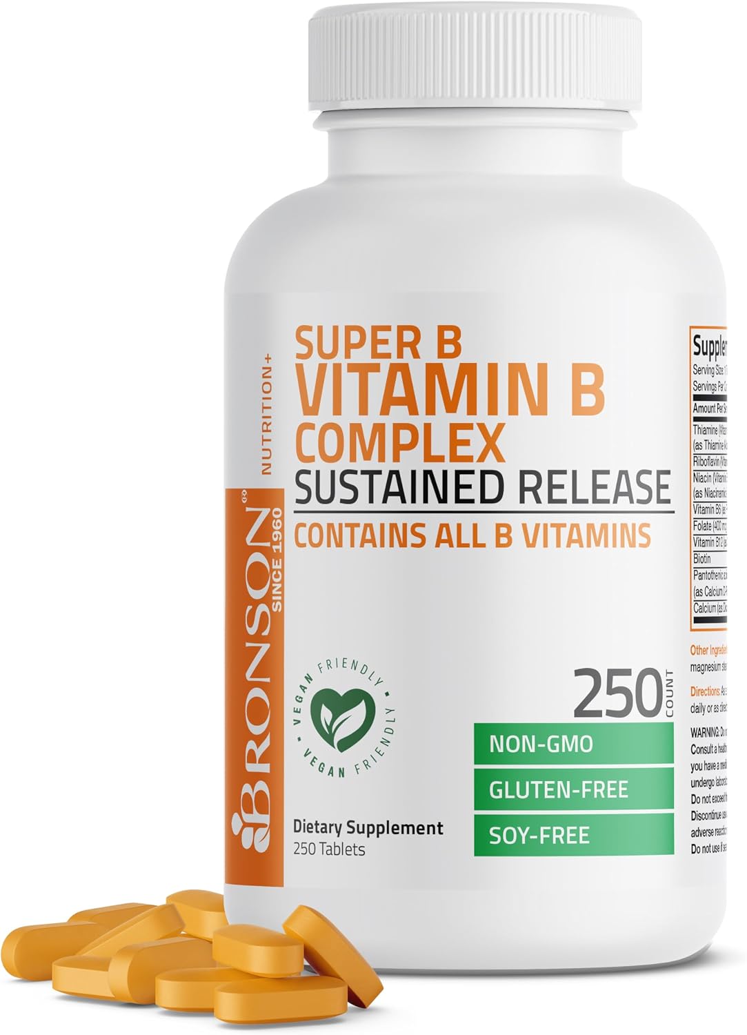 Bronson Super B Vitamin B Complex – Sustained Slow Release, 100 Tablets - görsel 9