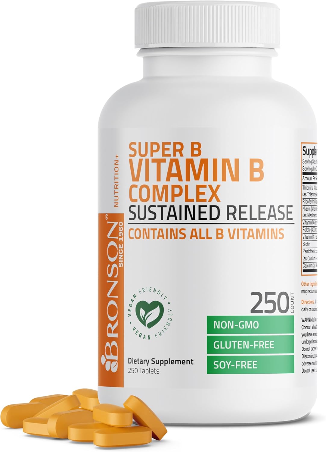 Bronson Super B Vitamin B Complex Sustained Slow Release | 60 Tablets - görsel 8