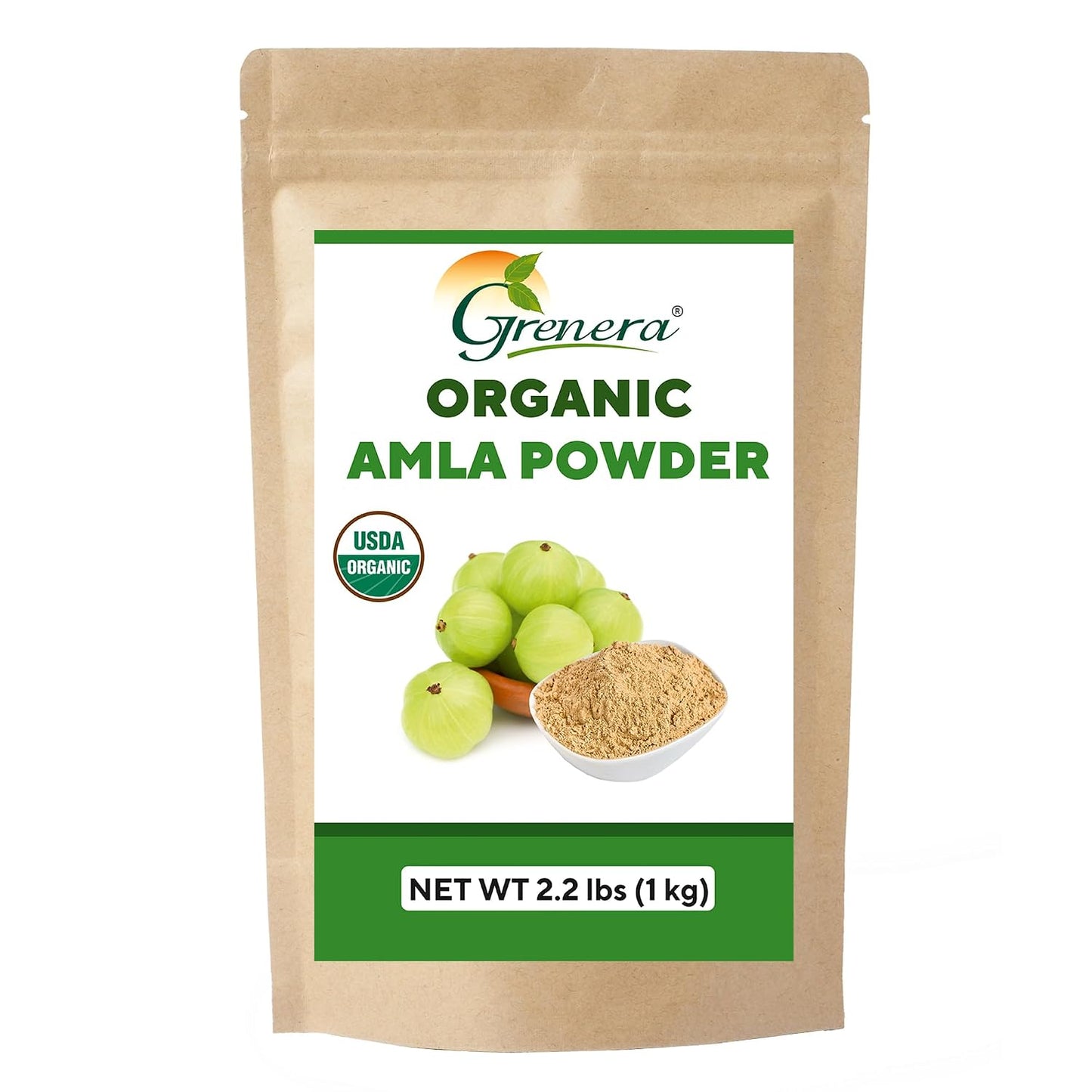 Grenera Organic Amla Powder | Organic Indian Gooseberry | Non-GMO, Vegan, Kosher & Gluten-free | 1 kg - görsel 1