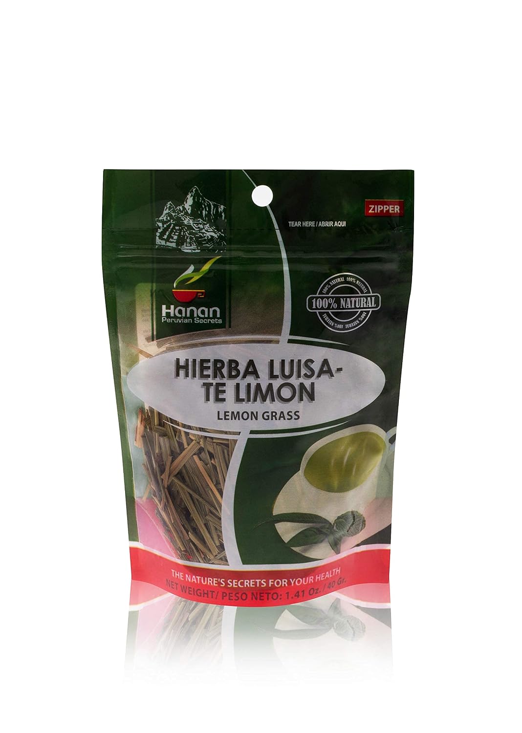 Hanan Peruvian Secrets Hierba Luisa Te Limon | 100% Natural Lemon Grass | 1.41oz / 40g | Traditionally Aids in Relieving Occasional Stress, Tension | Promotes Healthy Sleep and Digestion - 6 Pack - görsel 4