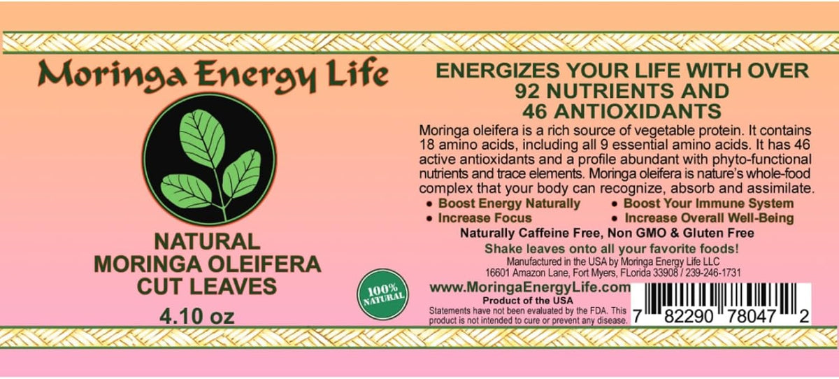 Moringa Leaf Shaker – Pure Moringa Oleifera Cut Leaves, 116g - görsel 2