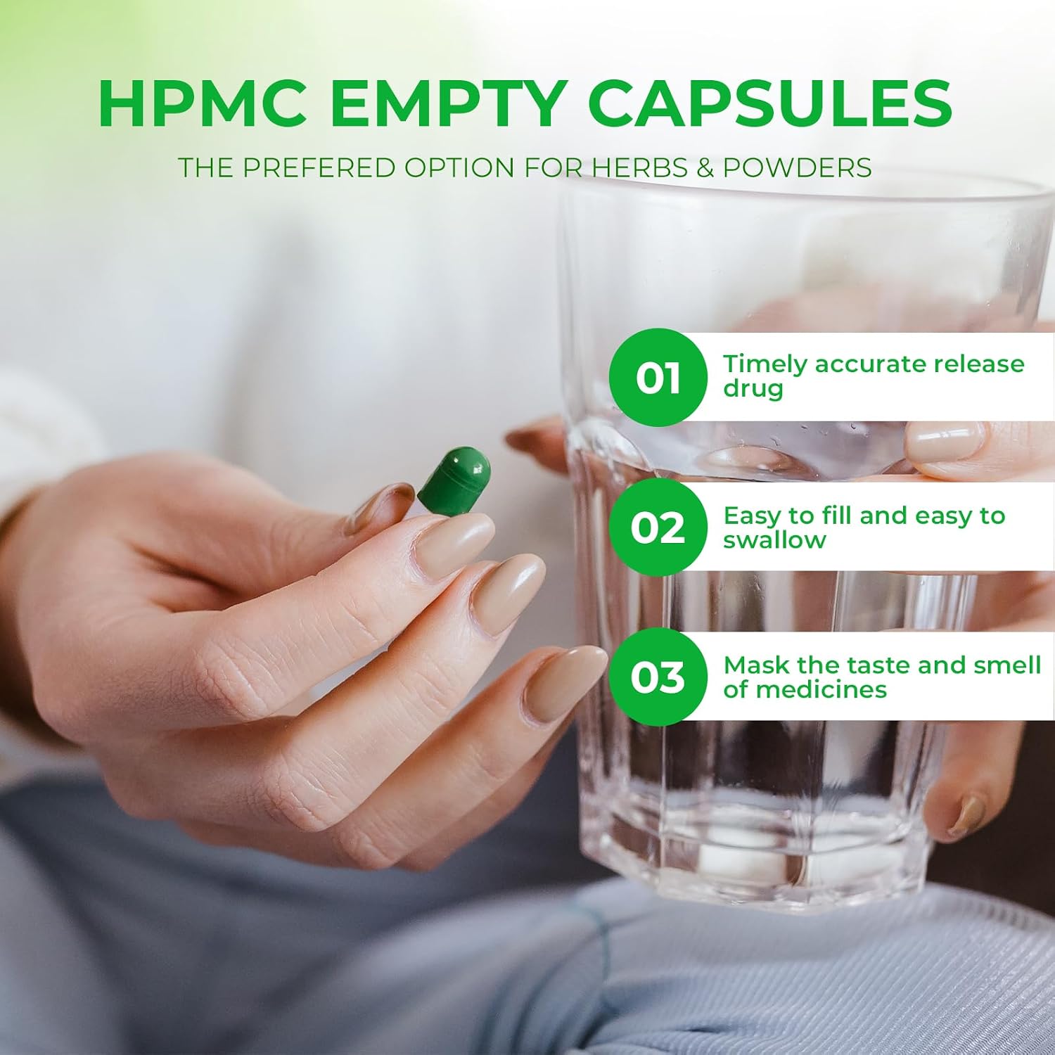 Vegan Empty Capsules Size 2 Plant-Based Clear (100 Count) Gluten-free, Non-GMO, Halal-certified Capsule Filling Kit with 2 Spoons for Vegetarian DIY Your Own Supplements - görsel 4