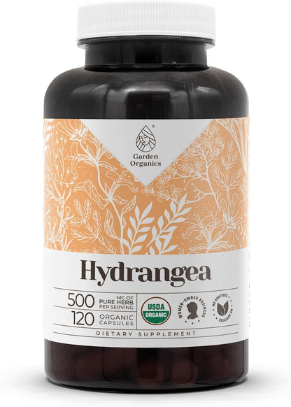 Hydrangea USDA Organic 120 Capsules - High Strength Natural Supplement - Certified Organic Vegetarian Capsules with Organic Hydrangea arborescens Dried Root (120 Capsules)