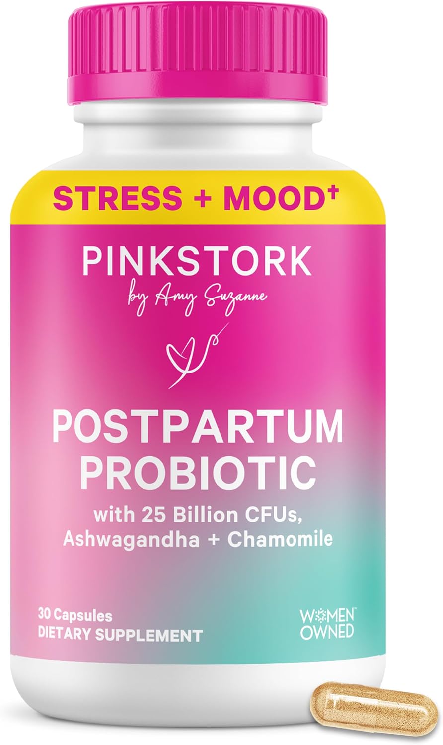 Pink Stork Postnatal Probiotics - 30 Billion CFU with Ashwagandha & Chamomile - görsel 1