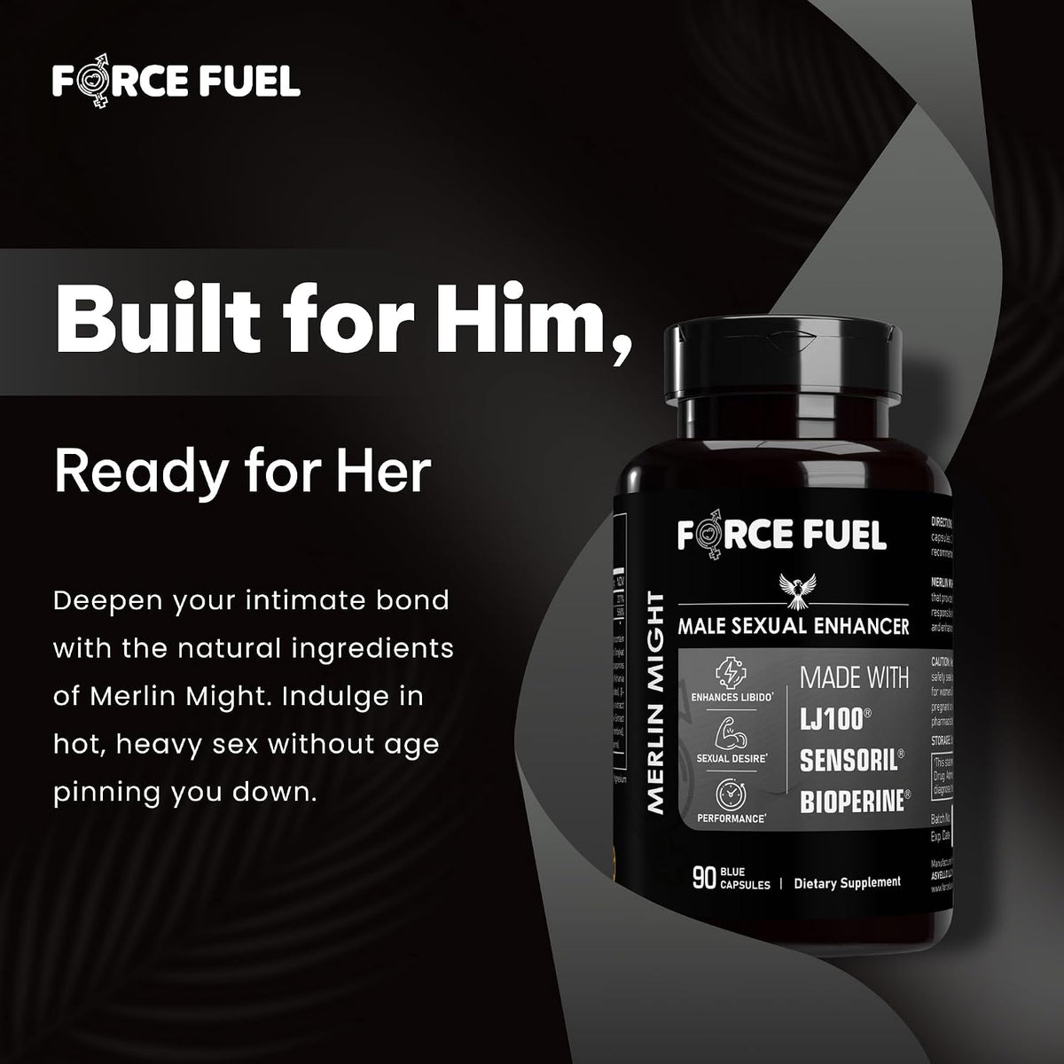 Force Fuel Merlin Might – Male Performance Support Supplement with Tongkat Ali and Ashwagandha - görsel 7