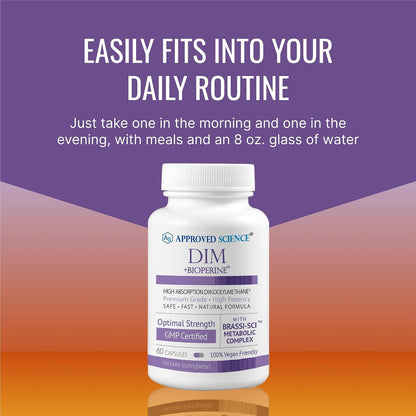 Approved Science DIM - Oestrogen Metabolism support - 180 Capsules (3 Bottles)