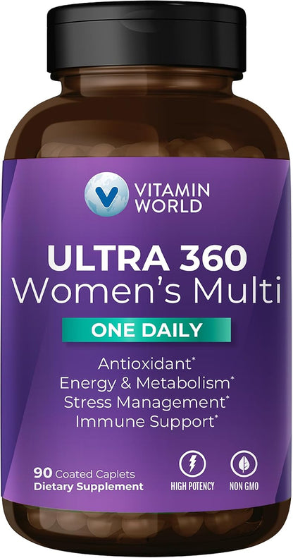 Vitamin World Ultra 360 Women's Multivitamin Once Daily, 90 Caplets