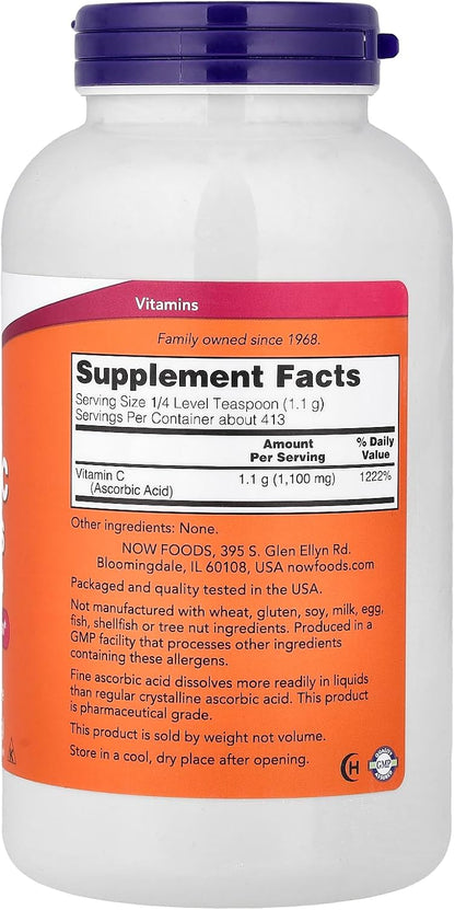 NOW Foods Vitamin C Crystals, 454 g (1 lb)