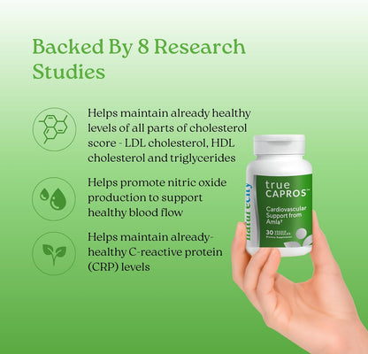 True-Capros Amla Fruit Extract Supplement – Polyphenol Antioxidant for Cardiovascular Support (30 Vegan Capsules)