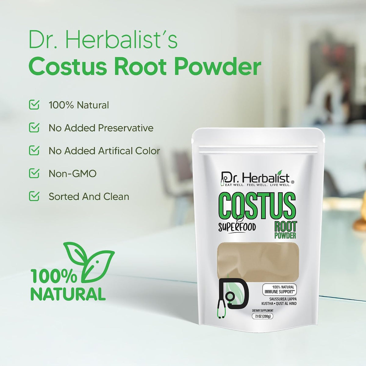 Dr. HERBALIST Costus Root Powder - 200g (Pure Saussurea costus) - görsel 5
