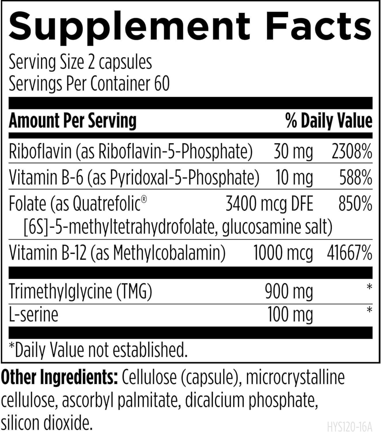 Designs for Health Homocysteine Supreme - Methylated B Vitamin Complex with Folate, B12, TMG, and L-Serine (120 Capsules) - görsel 2