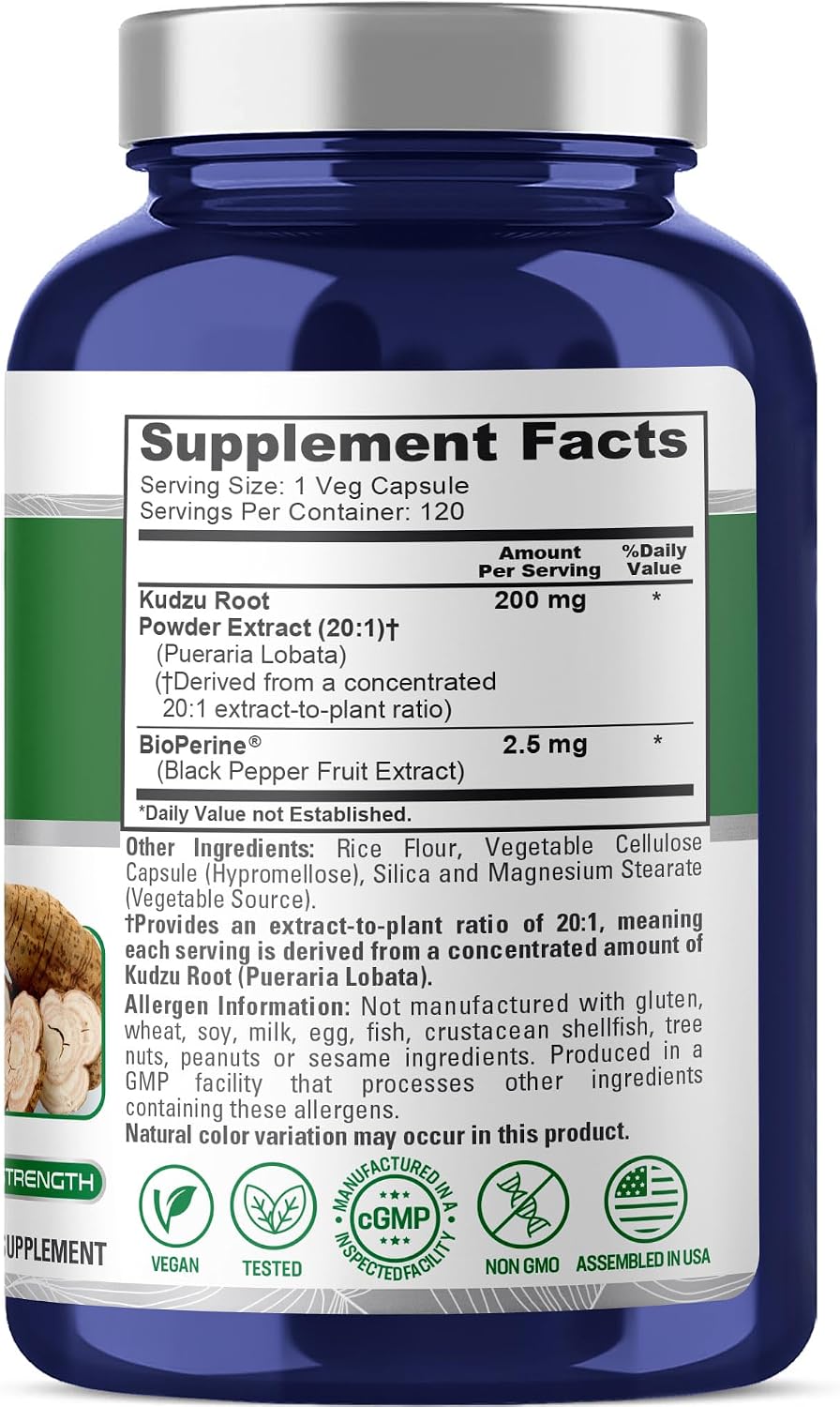 NusaPure Kudzu Root Capsules, 200 mg, 120 Veg Capsules - görsel 2