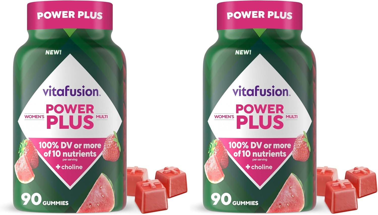 Vitafusion Power+ Multivites Adult Multivitamin Gummies, Strawberry Tangerine, 90 Gummies - görsel 8