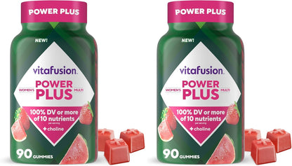 Vitafusion Power+ Multivites Adult Multivitamin Gummies, Strawberry Tangerine, 90 Gummies