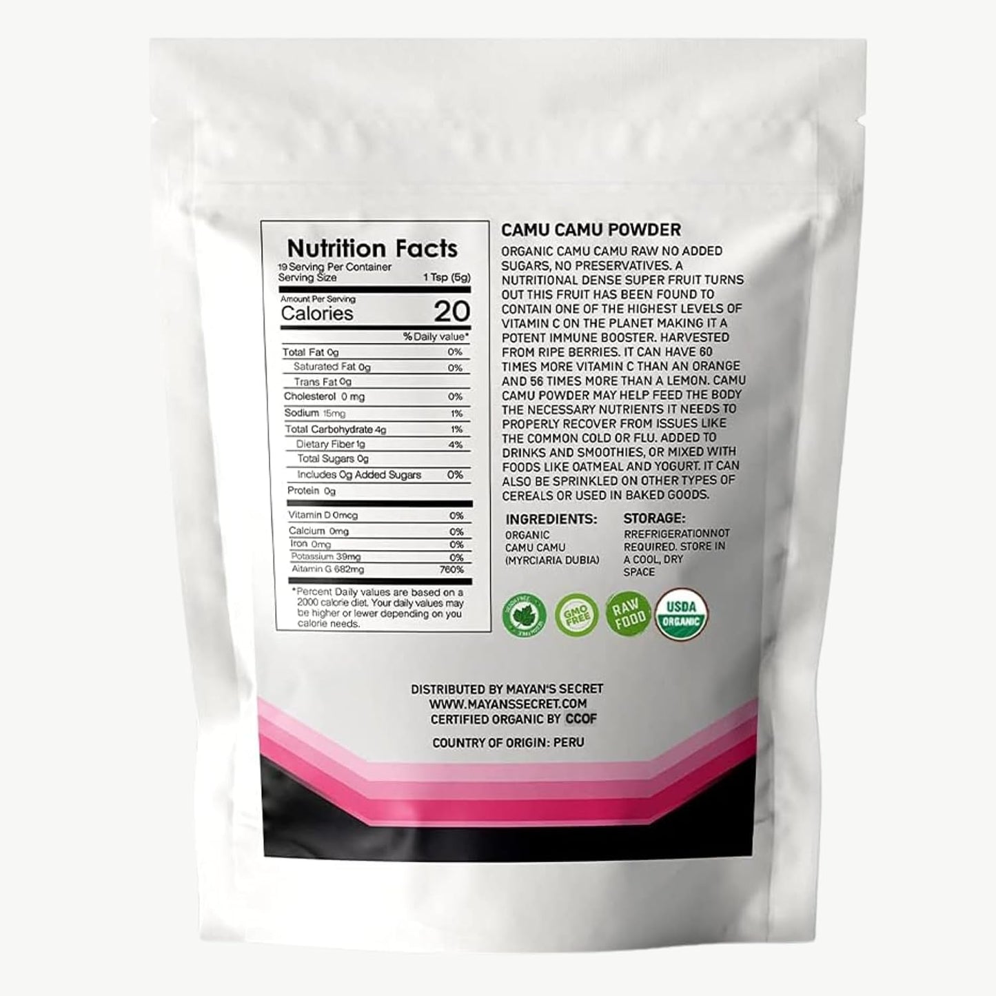 Mayan's Secret Organic Camu Camu Powder – USDA Certified Organic, Vegan, Non-GMO – High Vitamin C Superfood, 99g - görsel 9