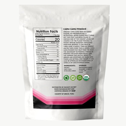 Mayan's Secret Organic Camu Camu Powder – USDA Certified Organic, Vegan, Non-GMO – High Vitamin C Superfood, 99g
