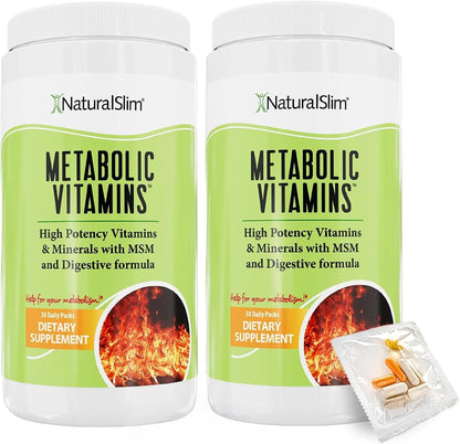NaturalSlim Metabolic Vitamins – Multivitamin for Women and Men with B Complex, Niacin and Digestive Enzymes